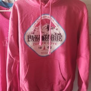Pink zephyr cove hooded sweatshirt